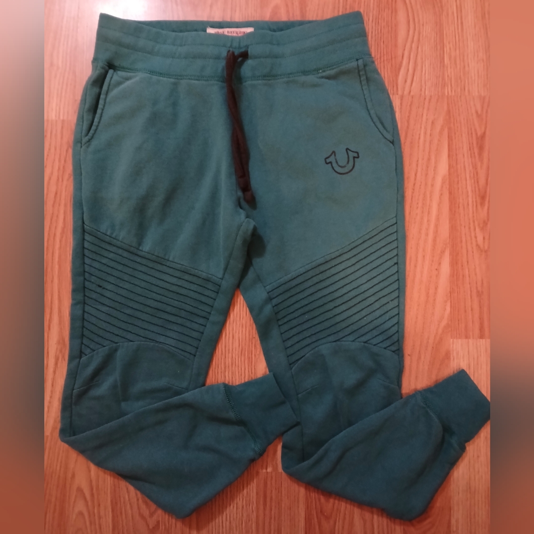 True Religion Joggers. Mens. Size Medium. Color: Teal With Black Stitching.